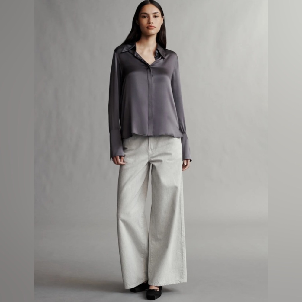 NWT $525 TWP Object of Affection Silk Blouse with Sleeve Detail - Plum - Picture 2 of 7